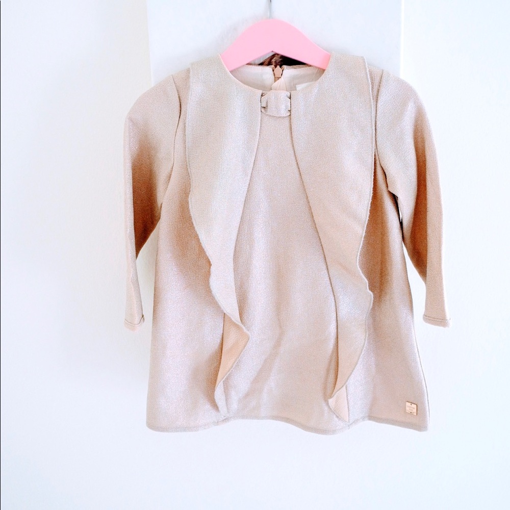 ❤️Designer Carrement Beau Champagne shimmer dress